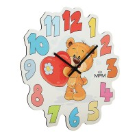 Drevené nástenné hodiny MPM Bear 4264, 33cm